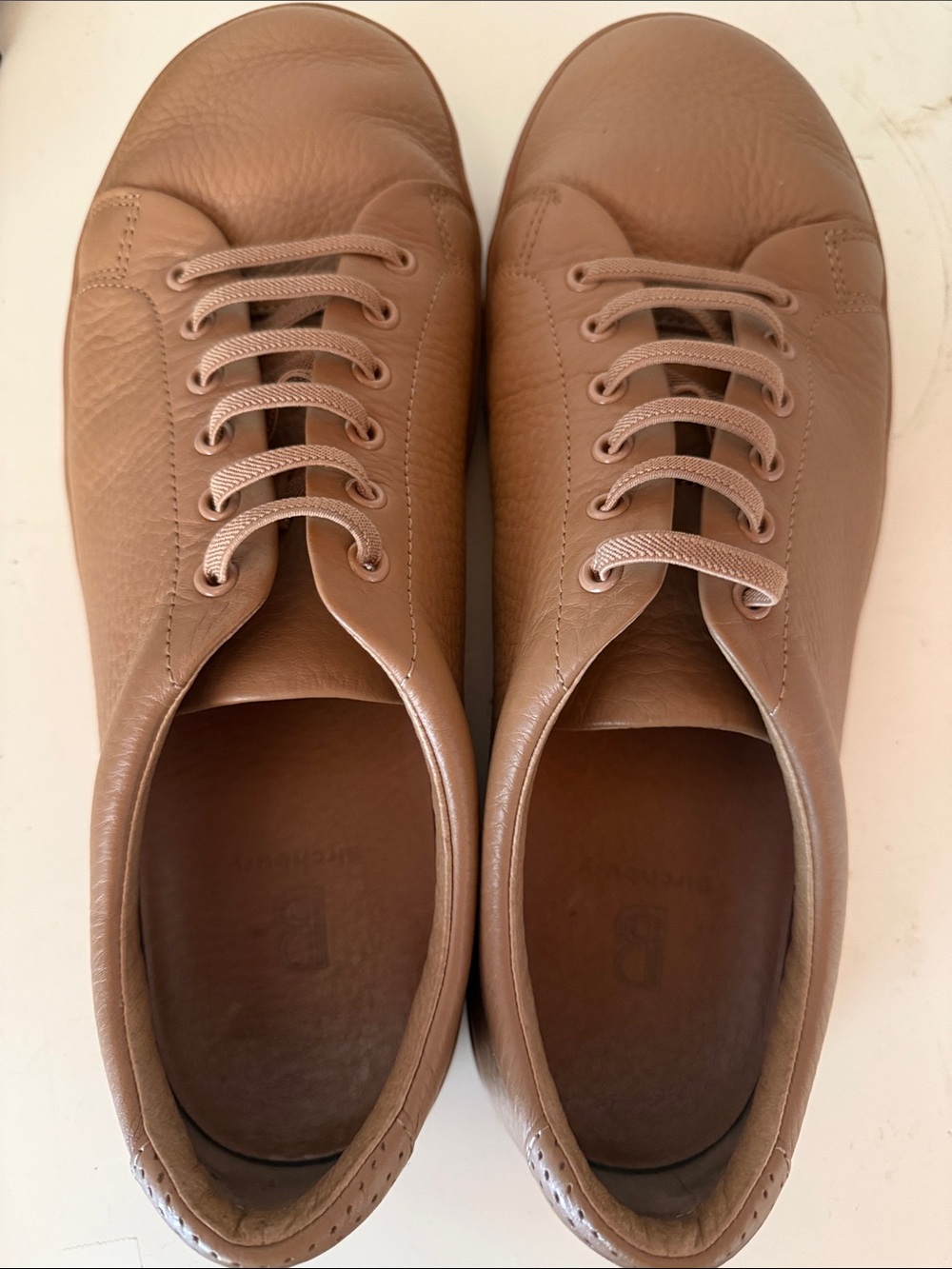 Men's Birchbury Bramford barefoot  leather sneaker, light brown, size 44 11.5 m